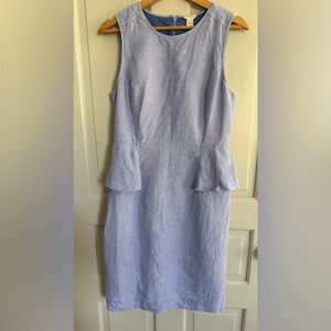 JCrew Blue linen dress (lined)